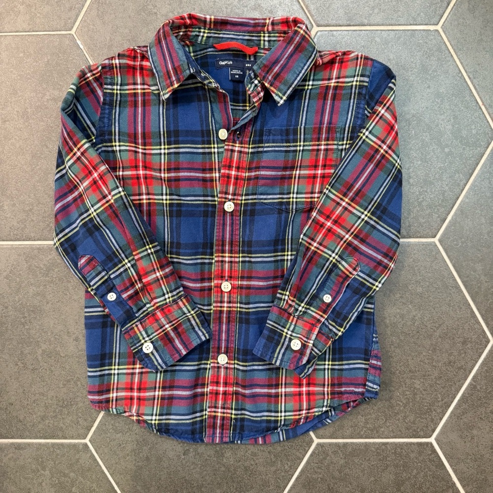 GAP Kids Plaid Shirt - Red, Blue, and Green